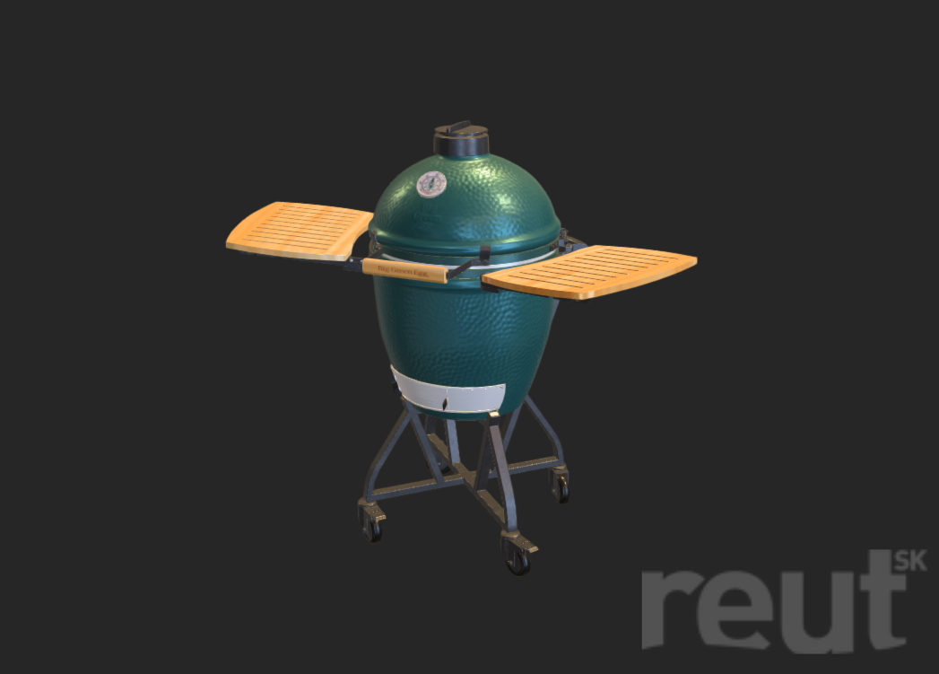 Final product, Big Green egg opened in p3din which can also be used in Augmented Reality