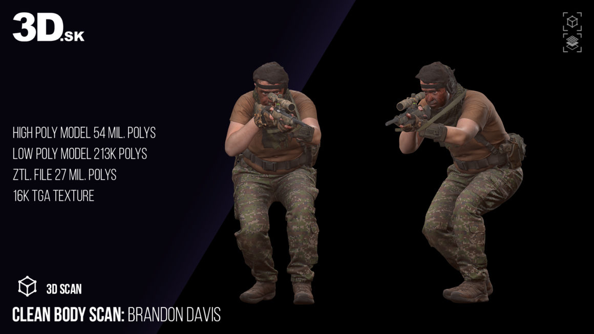 Clean Body 3D Scan – Brandon Davis, Army Sniper