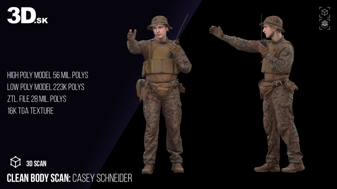 Clean Body 3D Scan – Casey Schneider, Army Radio Operator