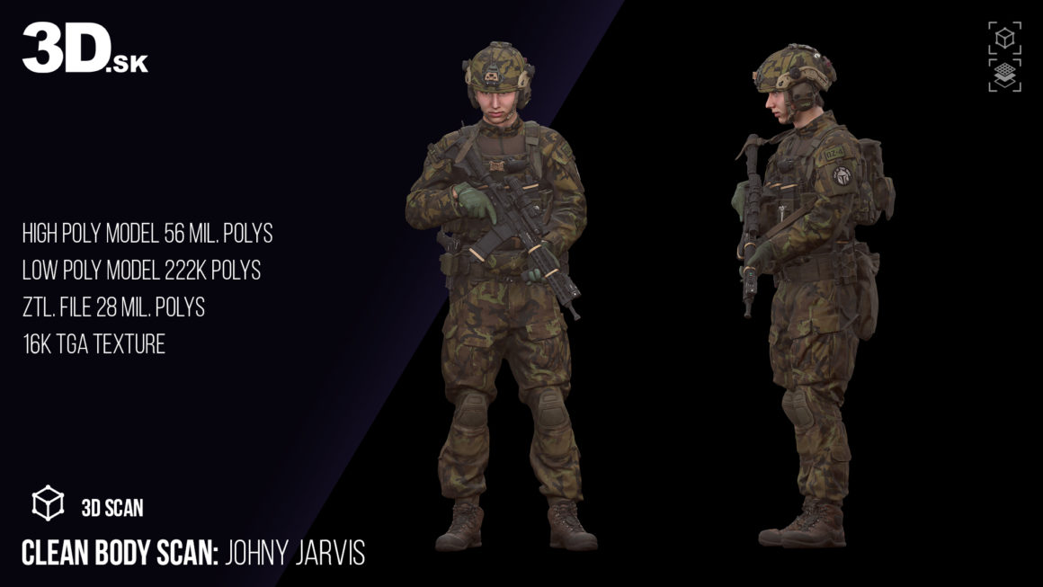 Clean Body 3D Scan – Johny Jarvis, Army Soldier